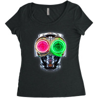 Futuristic Robot With Neon Eyes Women's Triblend Scoop T-shirt | Artistshot