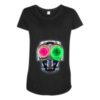 Futuristic Robot With Neon Eyes Maternity Scoop Neck T-shirt | Artistshot