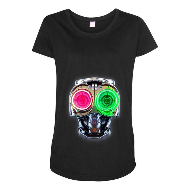 Futuristic Robot With Neon Eyes Maternity Scoop Neck T-shirt by LisaBurlingame | Artistshot