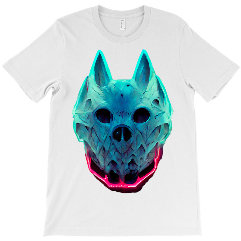 Wolf Skull Face For Halloween Colors  Animal Face T-Shirt by Davidartist | Artistshot