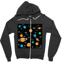 Aliens And Planets A Vector Pattern Wallpaper Ecopop Zipper Hoodie | Artistshot