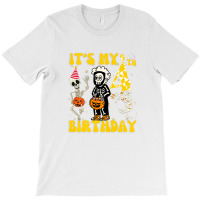 Kids It's My 4th Birthday Boy Funny Skeleton Pumpkin Halloween T-shirt | Artistshot