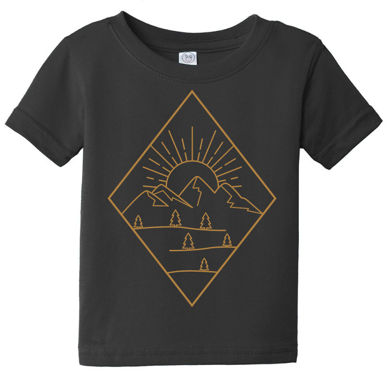 Mountain Forest Hiking Sunset Geometric Baby Tee by lykhongduong9enev3 | Artistshot