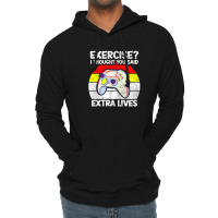 Vintage Exercise I Thought You Said Extra Lives Video Gamer Lightweight Hoodie | Artistshot