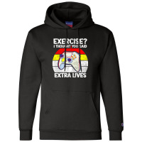 Vintage Exercise I Thought You Said Extra Lives Video Gamer Champion Hoodie | Artistshot