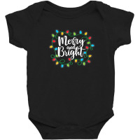 Merry And Bright Christmas Lights Family Matching Pajamas Baby Bodysuit | Artistshot