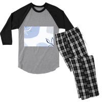 Patterned Blue Background Men's 3/4 Sleeve Pajama Set | Artistshot