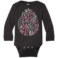 Colourful Dinosaur Egg-8nthp Long Sleeve Baby Bodysuit | Artistshot