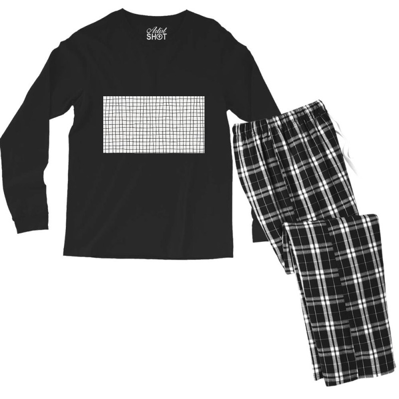 Simple Grid Background Men's Long Sleeve Pajama Set by ElaineABernard | Artistshot