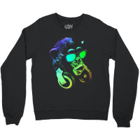 Monkey Chimp With Sunglasses And Headphones Crewneck Sweatshirt | Artistshot