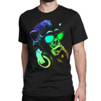 Monkey Chimp With Sunglasses And Headphones Classic T-shirt | Artistshot