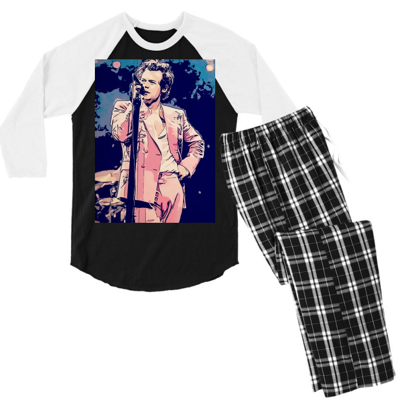 H. Styles Pop Art Men's 3/4 Sleeve Pajama Set | Artistshot