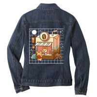 Kawaii Coffee Shop Ladies Denim Jacket | Artistshot