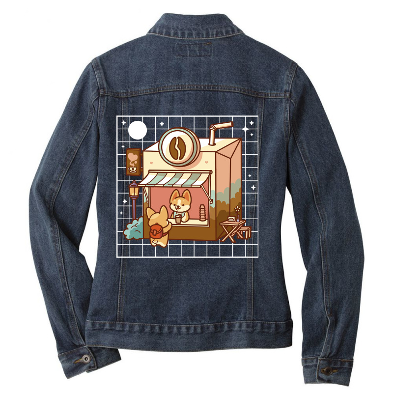 Kawaii Coffee Shop Ladies Denim Jacket by Ledford Leslie | Artistshot