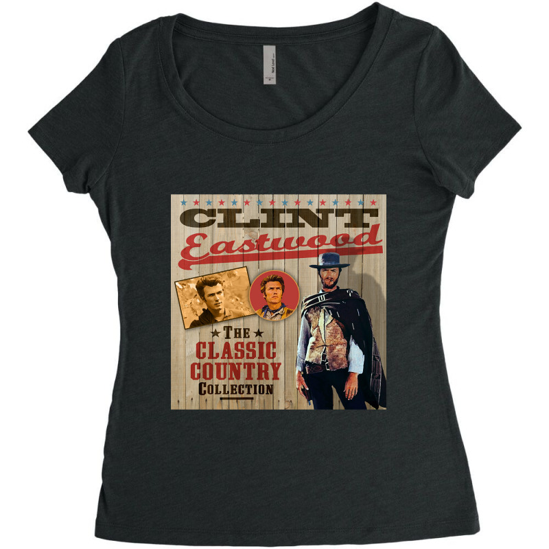 Clint Eastwood - The Ultimate Country Collection Women's Triblend Scoop T-shirt by Box Bingham | Artistshot