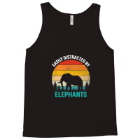 Easily Distracted By Elephants Vintage Retro Sunset Tank Top | Artistshot