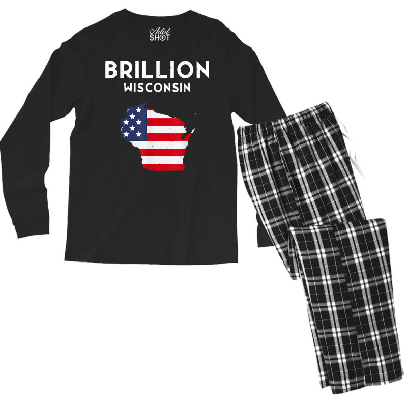 Brillion Wisconsin Usa State America Travel Wisconsinite T Shirt Men's Long Sleeve Pajama Set by alicakarste3vs | Artistshot