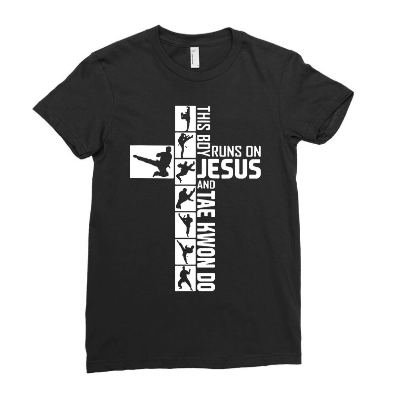 This Boy Runs On Jesus And Tae Kwon Do For Dark Ladies Fitted T-Shirt by Just4You | Artistshot