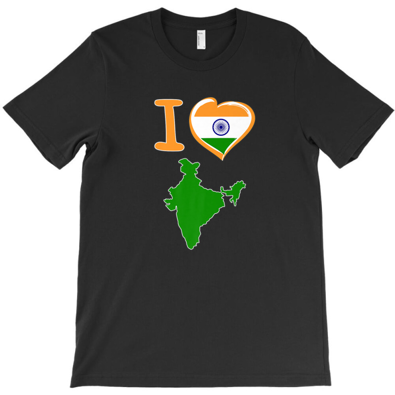 I Love India. Indian Flag In Shape Of A Heart. Country Map T-shirt | Artistshot