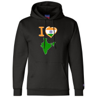 I Love India. Indian Flag In Shape Of A Heart. Country Map Champion Hoodie | Artistshot