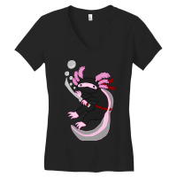 Ninja Axolotl (pink) Women's V-neck T-shirt | Artistshot