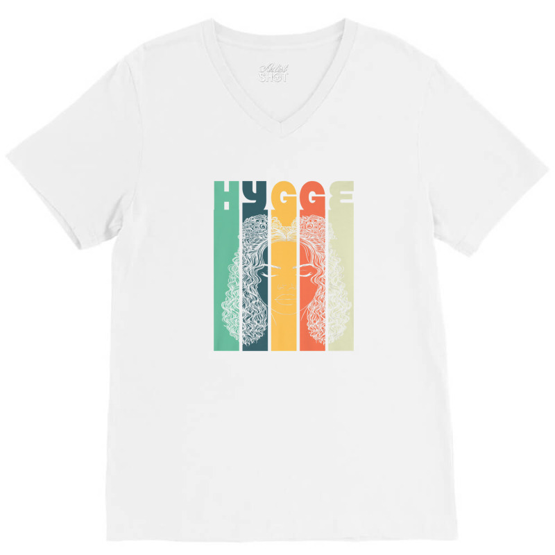 Hygge Trending Girl Melanin Black Afro Natural Hair Woman V-neck Tee | Artistshot