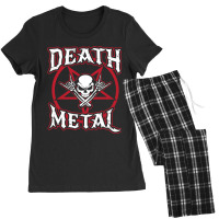 Death Metal Skull Rock Music Nihilism Pentagram Design Women's Pajamas Set | Artistshot