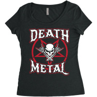 Death Metal Skull Rock Music Nihilism Pentagram Design Women's Triblend Scoop T-shirt | Artistshot