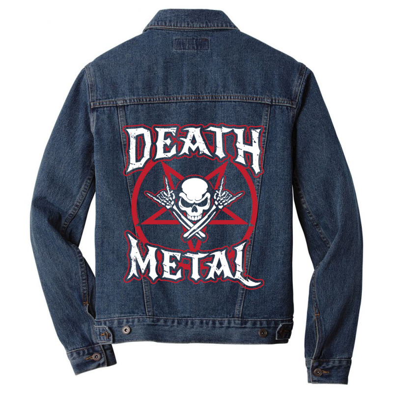 Death Metal Skull Rock Music Nihilism Pentagram Design Men Denim Jacket by SoniaAlt | Artistshot