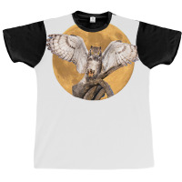 Majestic Great Horned Owl Nocturnal Bird With Full Moon Graphic T-shirt | Artistshot