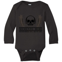 Memento Mori - Latin Phrase Long Sleeve Baby Bodysuit | Artistshot