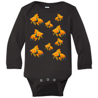 Golden Fish Pattern Long Sleeve Baby Bodysuit | Artistshot