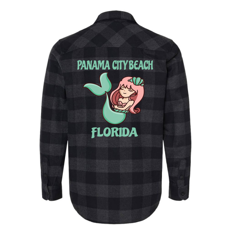 Panama City Beach Cute Mermaid Themed Flannel Shirt by rastyrocl | Artistshot