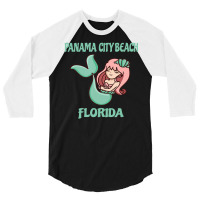 Panama City Beach Cute Mermaid Themed 3/4 Sleeve Shirt | Artistshot