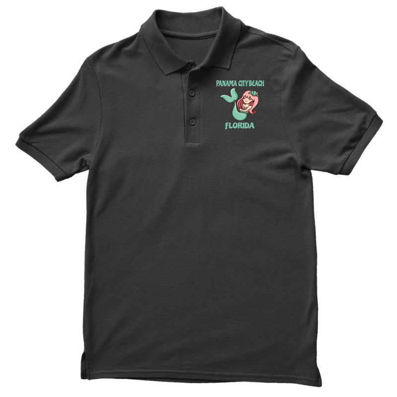 Panama City Beach Cute Mermaid Themed Men's Polo Shirt by rastyrocl | Artistshot