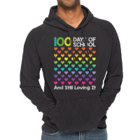 Cute 100 Days Of School And Still Loving It Hearts 100th Day T Shirt Vintage Hoodie | Artistshot