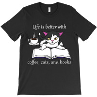 Cat Reading A Book Cute Cozy Coffee T-shirt | Artistshot