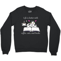 Cat Reading A Book Cute Cozy Coffee Crewneck Sweatshirt | Artistshot