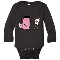 Painter Axolotl Long Sleeve Baby Bodysuit | Artistshot