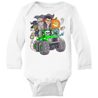 Halloween Skeleton Zombie Monster Truck Vampire Boys Kids  Copy Long Sleeve Baby Bodysuit | Artistshot