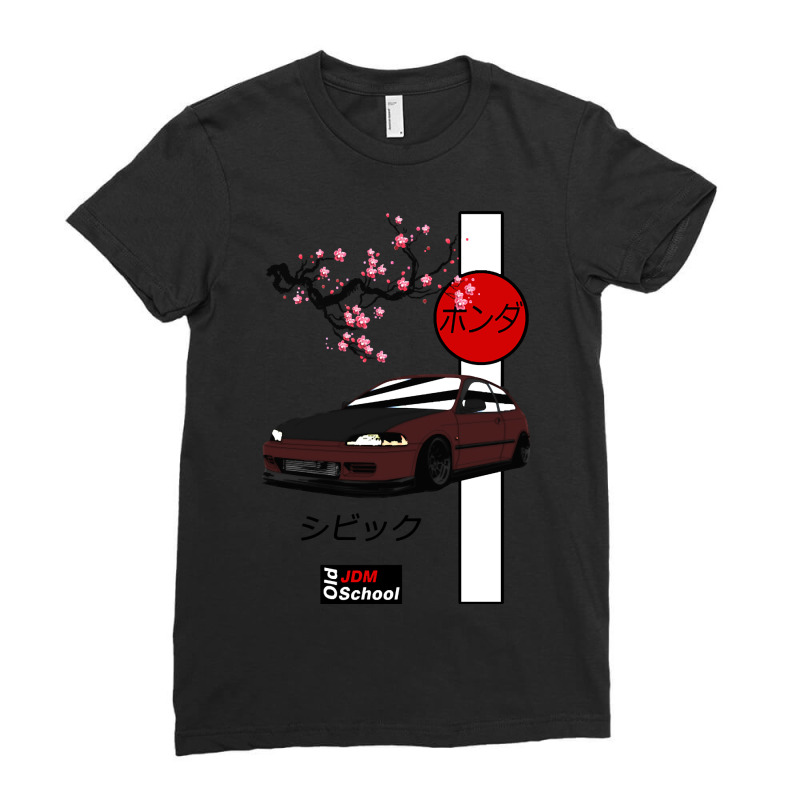 Jdm Eg Red Sun Edition Ladies Fitted T-Shirt by macklinsampson | Artistshot