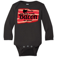 Bass Guitar Bacon Food Music Musician Bassist Long Sleeve Baby Bodysuit | Artistshot