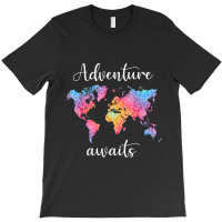 Adventure Awaits Mandala World Map Travel Outdoor Camping T-shirt | Artistshot