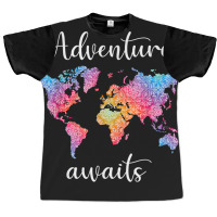 Adventure Awaits Mandala World Map Travel Outdoor Camping Graphic T-shirt | Artistshot