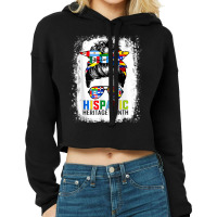 National Hispanic Heritage Month Messy Bun Countries Flags Cropped Hoodie | Artistshot