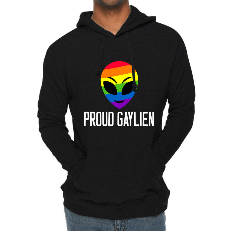 Proud Gaylien Gay Pride Flag Lgbt Heart Lightweight Hoodie | Artistshot