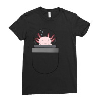 Pocket Axolotl - Albino Ladies Fitted T-shirt | Artistshot