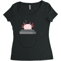 Pocket Axolotl - Albino Women's Triblend Scoop T-shirt | Artistshot