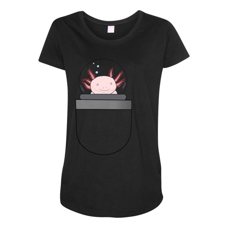 Pocket Axolotl - Albino Maternity Scoop Neck T-shirt by Min08 | Artistshot