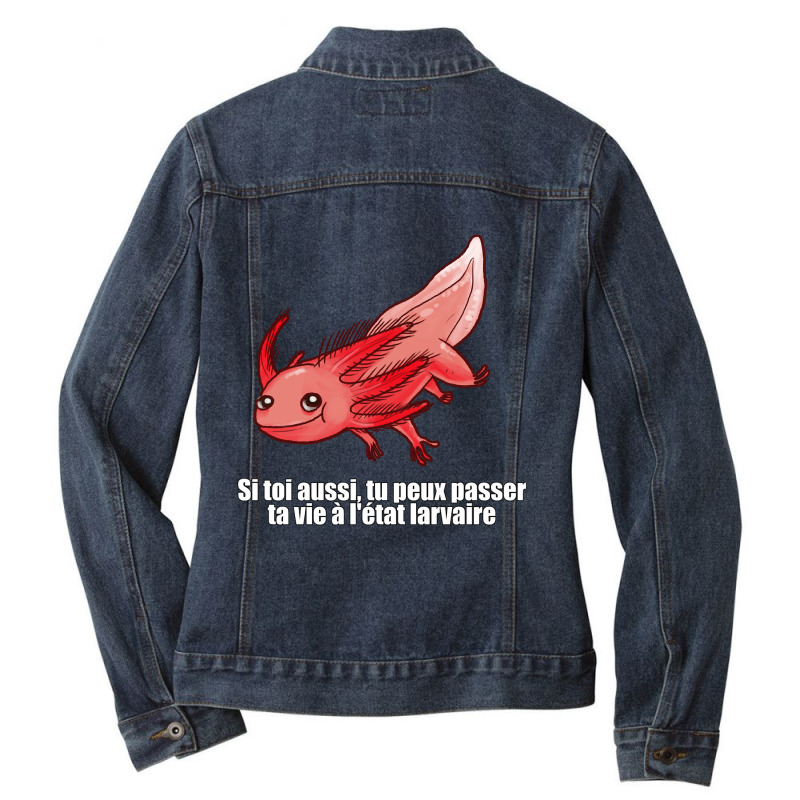 Point Culture  Axolotl Ladies Denim Jacket by Min08 | Artistshot